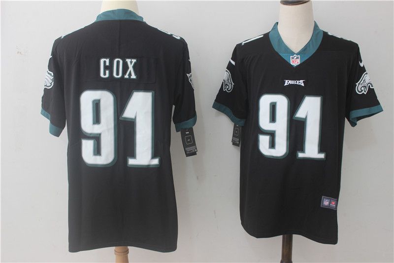 Men Philadelphia Eagles #91 Cox Black Nike Vapor Untouchable Limited NFL Jerseys->->NFL Jersey